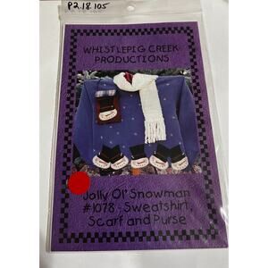 NEW Whistle Pig Creek Productions Jolly Ol' Snowman Scarf or Purse Pattern #1078